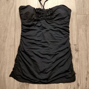 Vintage Halter Style Swimsuit Dress Black Size L